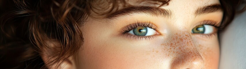 Obraz premium Close-Up of a Beautiful Face Capturing Emotions and Expressions in Natural Light for Artistic and Creative Projects