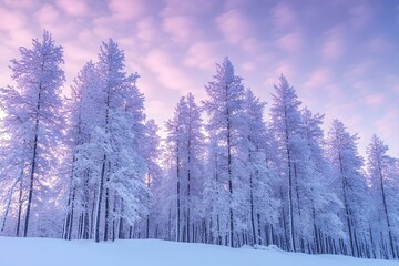 winter landscape with trees. Generative AI