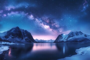 Milky Way Night. Generative AI