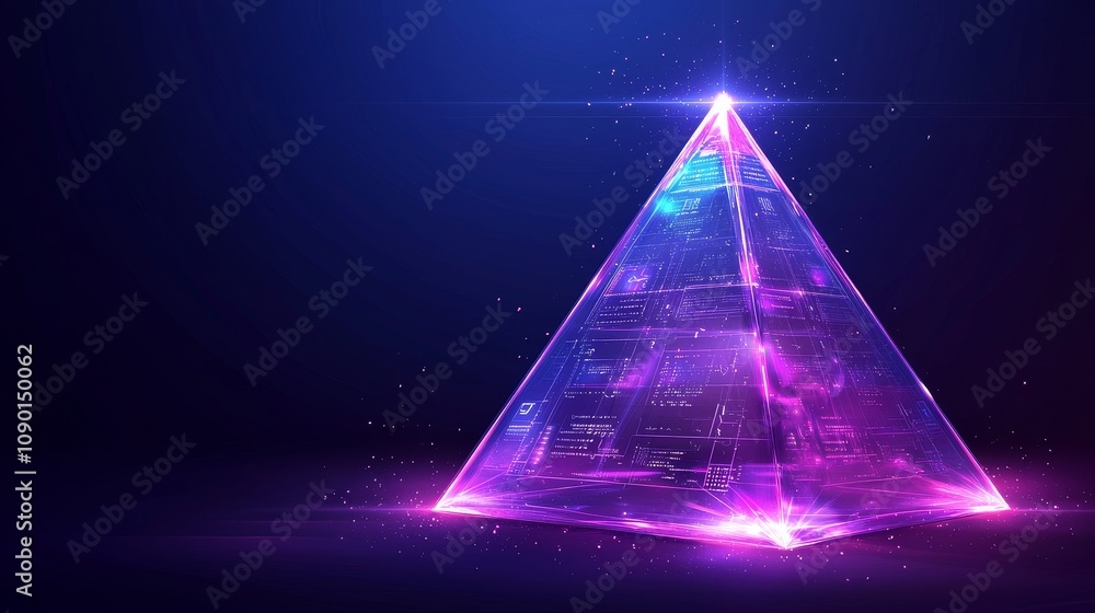 Poster dynamic digital pyramid structure futuristic environment technology art abstract viewpoint visual co