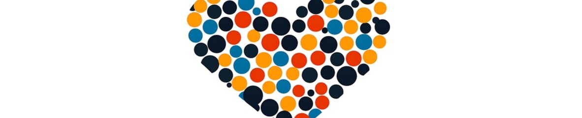 Fototapeta premium Colorful Heart Shape Made of Dots and Circles