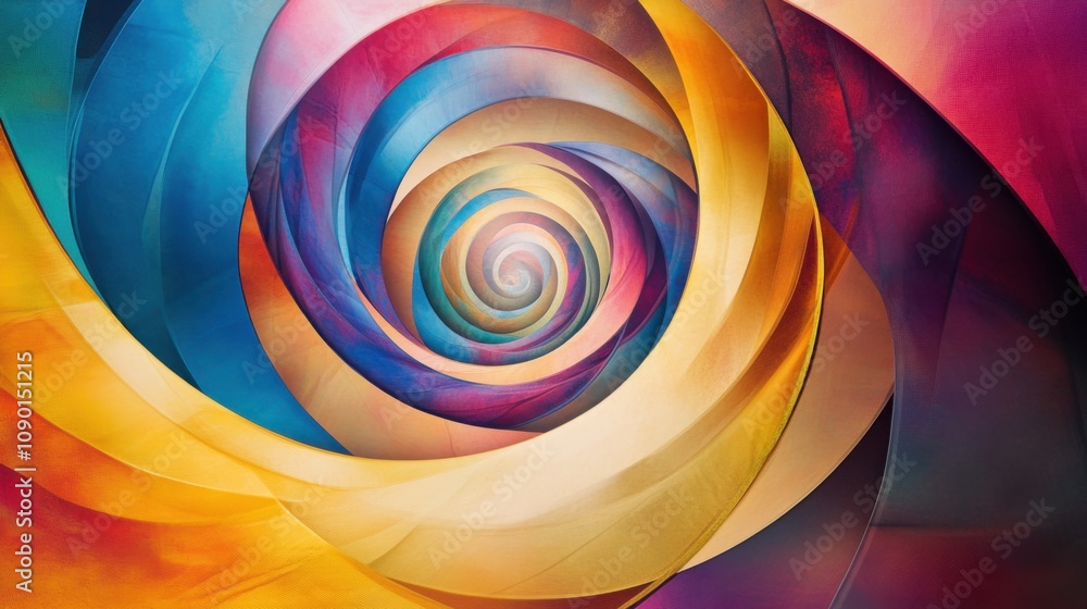 Aufkleber An abstract image of interconnected, multi-colored spirals forming a dynamic, flowing pattern