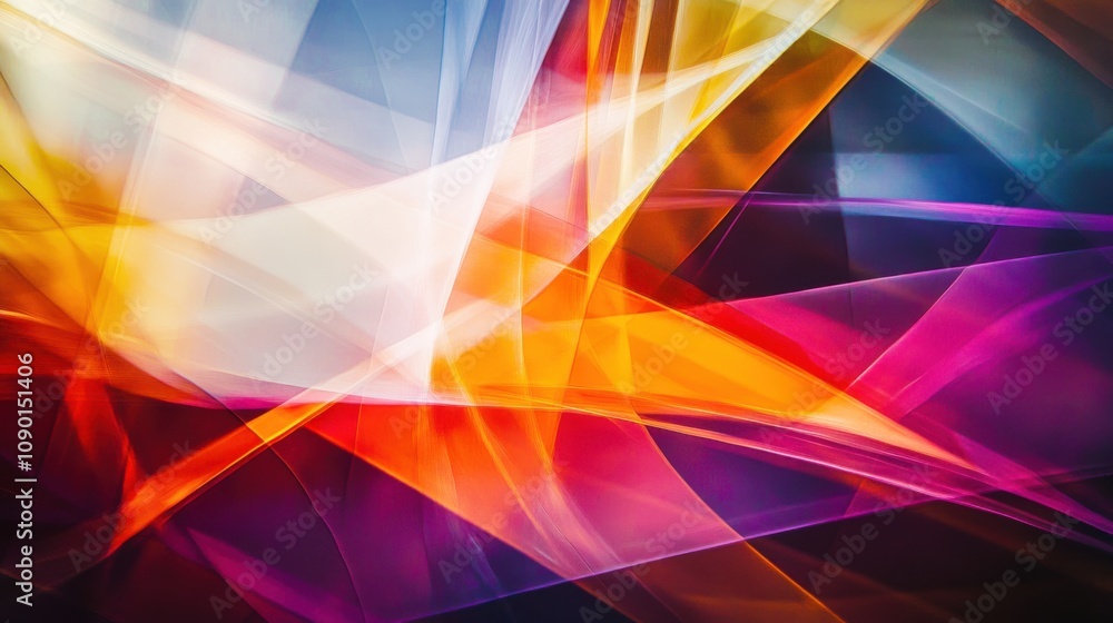 Poster An abstract image of intersecting, colorful beams forming a complex, dynamic network