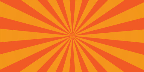 Modern seamless retro vintage burst sunrise sunbeam element spiral striped illustration sunray template wallpaper design. Vector orange sun rays and sunburst backdrop background.