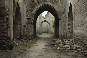 Stunning interior and architectural arches of the historic castle showcased in captivating photos