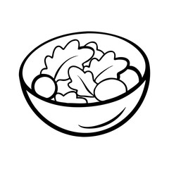 Fototapeta premium Hand-drawn salad bowl illustration for healthy eating concepts