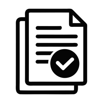 recommend clip art: Black silhouette three-layer document with checkmark vector icon design
                    