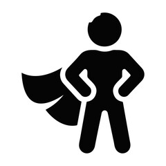 comic brave power hero man vector silhouette icon design