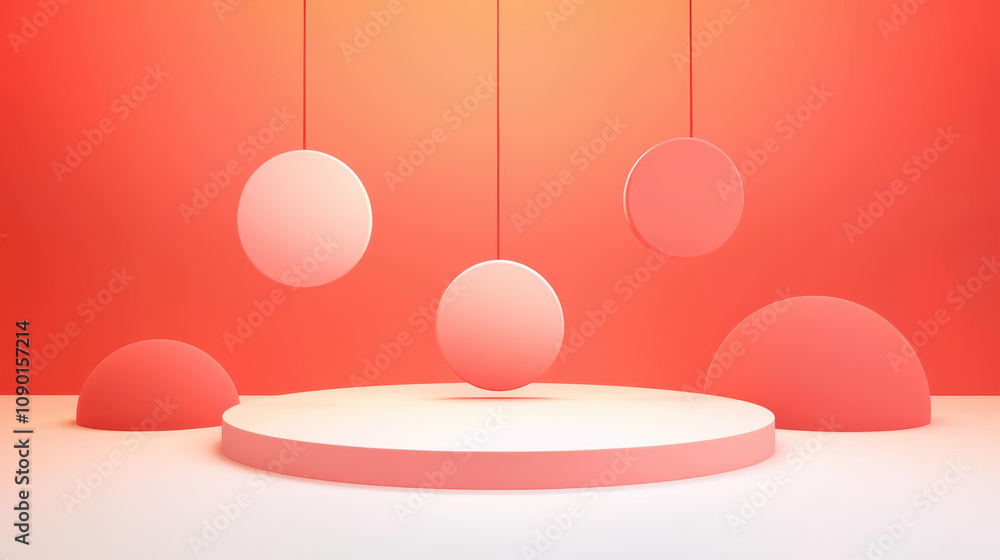 Poster discover unique 3d abstract shapes that float gracefully in the air, showcasing a minimal and modern