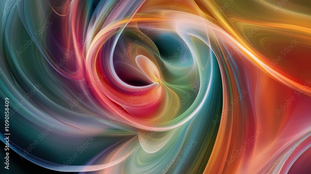 Poster An abstract visual of vibrant, swirling patterns emanating from a central, unified core