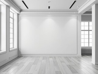 Modern interior background wall with sleek design and minimalistic aesthetic, mockup, design, contemporary