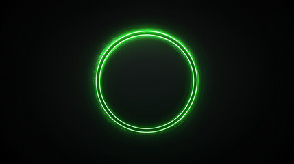 Neon Green Circle Frame: A minimalist and modern design featuring a glowing green neon circle frame against a dark background. Perfect for adding a touch of futuristic elegance to your projects. 