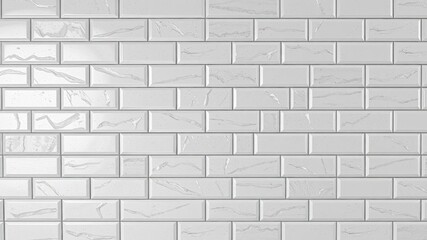 Fototapeta premium Rectangular 3D wall background with tiles concrete tile wallpaper with polished semigloss blocks 3D render, polished, 3D, render