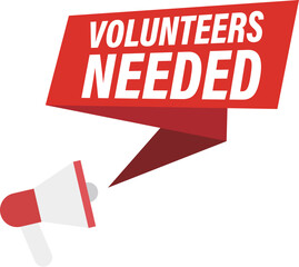 Volunteers needed.megaphone speaker for announce. Attention please.