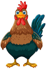 Colorful Rooster Cartoon Illustration