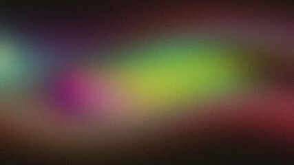 Elegant color gradient grainy background. Abstract dark green pink orange red black color noisy gradient, Vibrant color flow, wave shaped, glowing, shine, bright, backdrop
