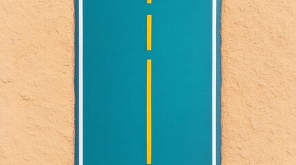 Road to Success:  A symbolic representation of the journey ahead, with a single yellow line cutting through a teal path, suggesting a clear and focused path to success.  