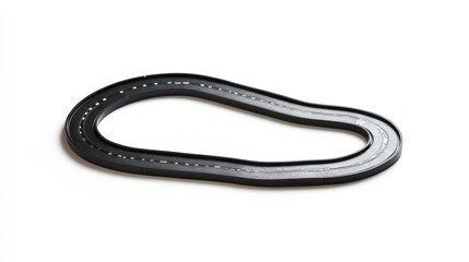 Fototapeta premium Black oval-shaped track on a white background.