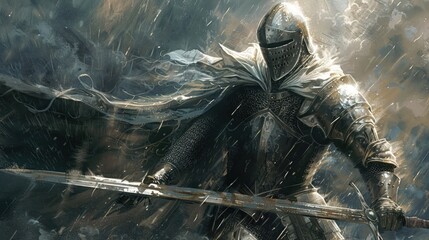 The Armor of God illustrated as a knight in shining armor