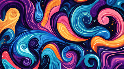 Abstract spiral pattern. Psychedelic Dream Waves. Illustration