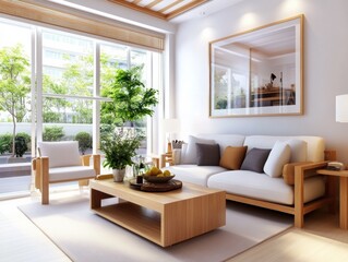 Naklejka premium Sofa in modern living room.