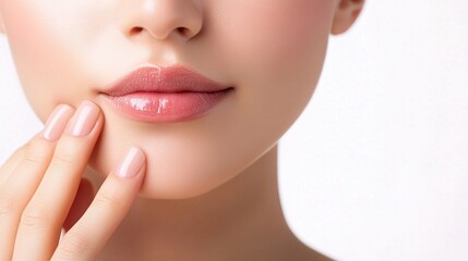 Obraz premium Fresh and Radiant Young Asian Woman Showcasing Clean Skin and Subtle Makeup, Perfect for Beauty and Skincare Promotion and Lifestyle Imagery
