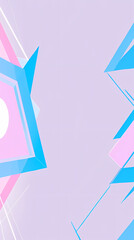 Abstract Geometric Design with Blue and Pink Shapes on a Purple Background