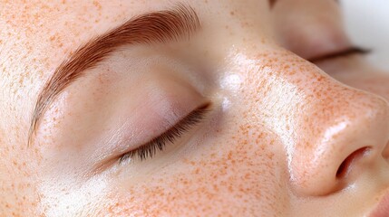 Fototapeta premium Close-Up View of Woman's Skin After Deep Cleansing Facial Treatment Highlighting Texture and Natural Glow for Skincare and Beauty Concepts