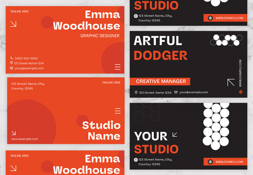 Orange And Black Business Card