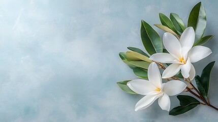 Fototapeta premium Floral arrangement in soft pastel background nature still life calm atmosphere aesthetic appeal