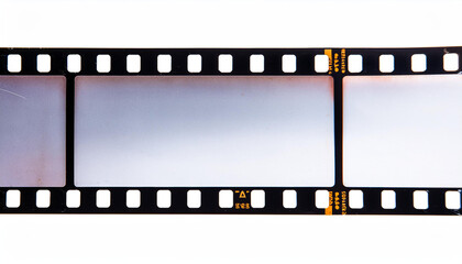 Fototapeta premium Real macro photo film frame strip high-resolution blank filter. 35mm scan template texture effect. Editable camera roll social stories design. Isolated vintage analog cinema empty scratches