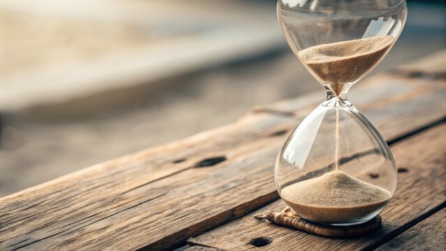 Image of an Hourglass An hourglass with sand flowing slowly from top to bottom indicating the time needed for longterm investment growth.