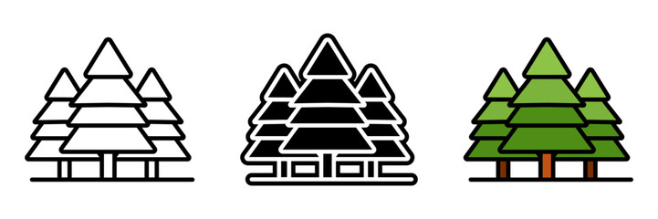 Fototapeta premium Conifer Tree icon is a type of tree with needle-shaped leaves and cones, commonly found in colder climates and evergreen forests.