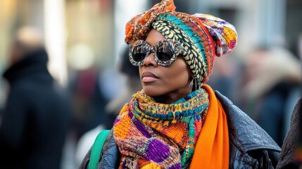 Fototapeta premium Cultural diversity in urban fashion: Celebrating multicultural influences in city street style, photography style, photo of