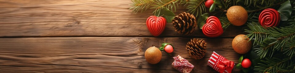 Valentine's themed decorations on a wooden table. Romantic messages, personalized greeting cards,celebration planning,social media,love,home decoration, branding,dating, anniversary