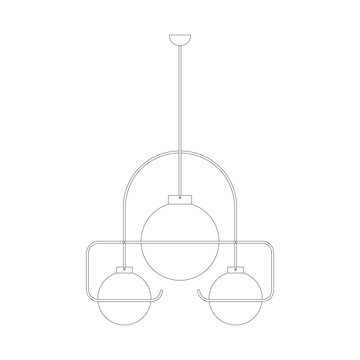 recommend clip art: a outline vector illustration of a Scandinavian style interior decor and furniture