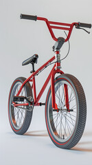 Fototapeta premium Red Gleaming BMX: A Fusion of Speed, Control and Aesthetics