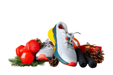 PNG, Sport, new year, sports set, isolated on white background.