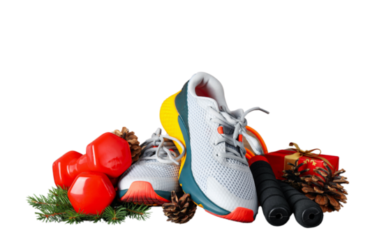 PNG, Sport, new year, sports set, isolated on white background.