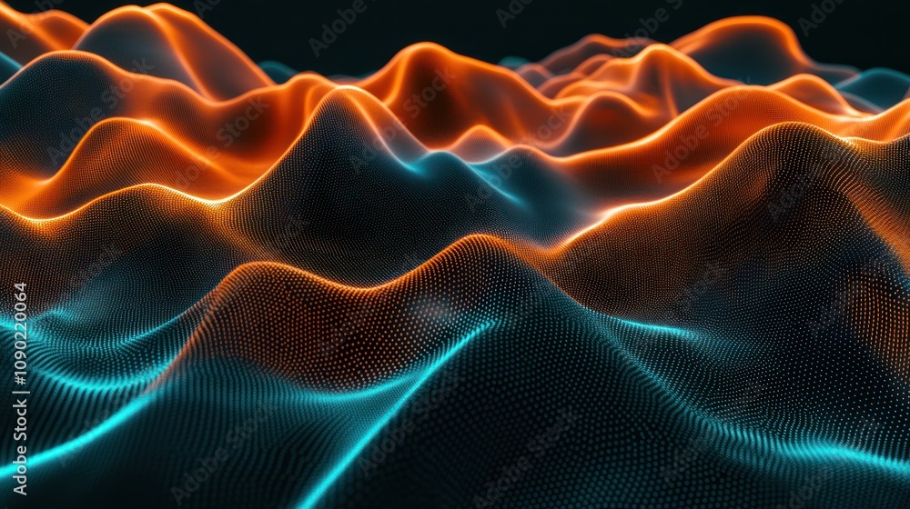 Leinwandbilder abstract representation of waves using vibrant colors and smooth gradients.