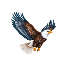 Fototapeta premium Majestic Bald Eagle in Flight A Stunning Illustration