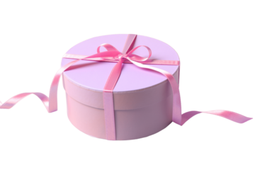 PNG, Gift box, purple round box isolated on white background.