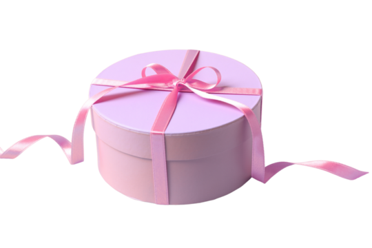 PNG, Gift box, purple round box isolated on white background.