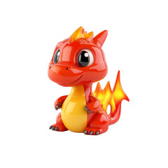 Adorable 3D Render of a Cute Baby Dragon with Fiery Tail