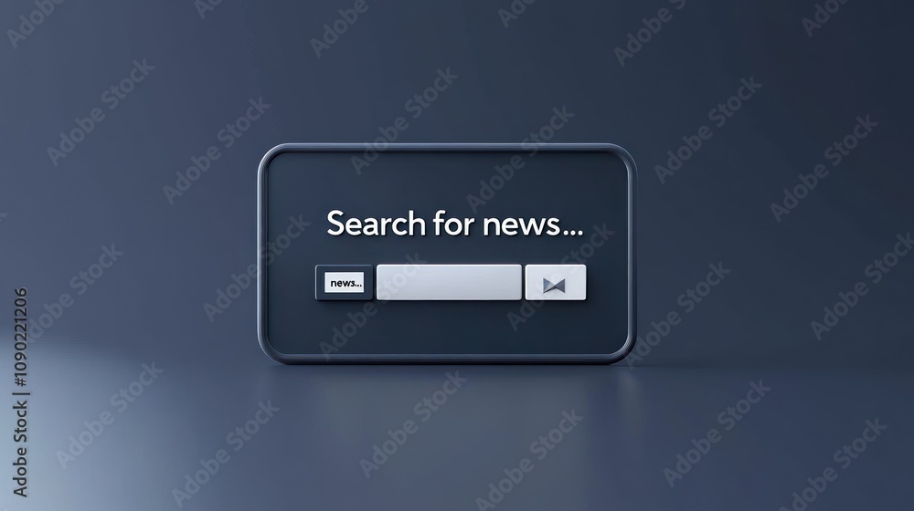 Poster A search bar interface inviting users to look for news content.