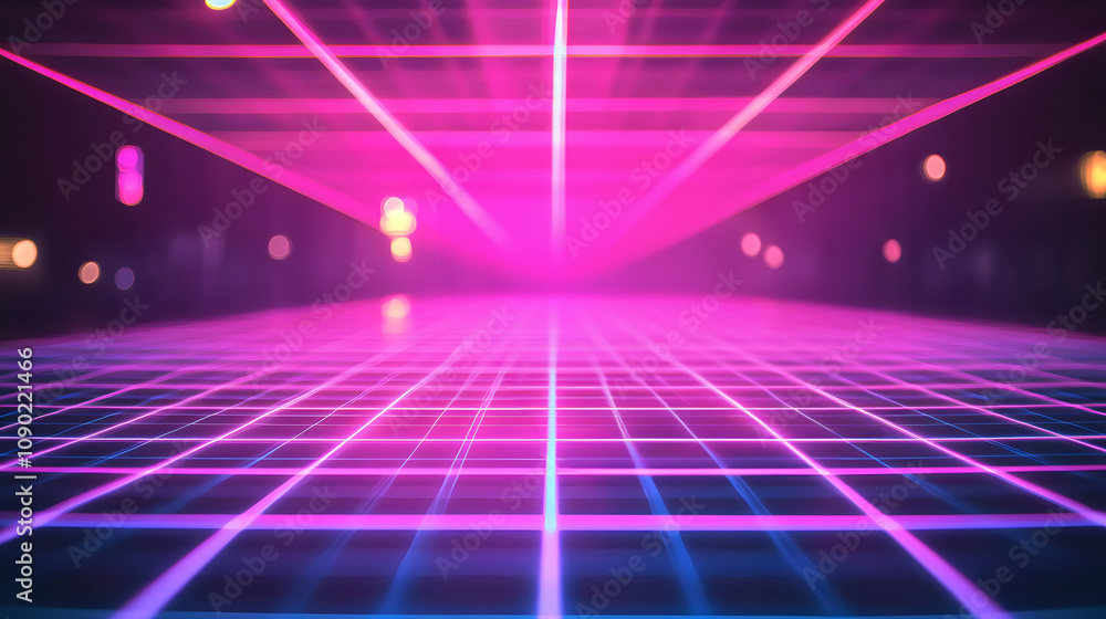 Poster simple synthwave grid: perfect for youtube thumbnails
