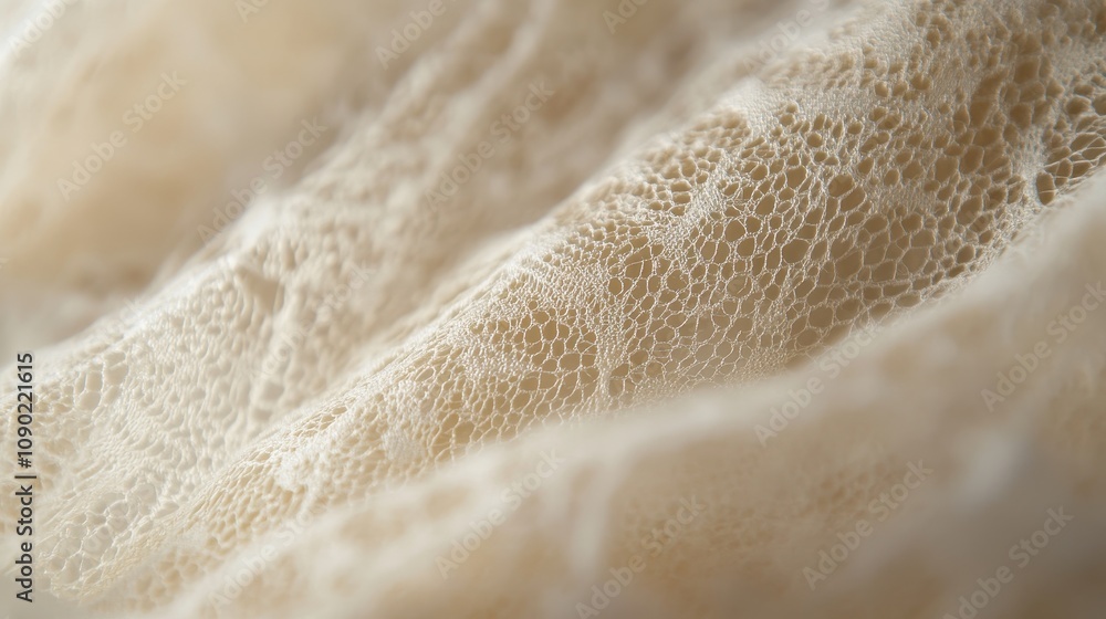Aufkleber close-up of textured, delicate fabric showcasing intricate patterns and softness.