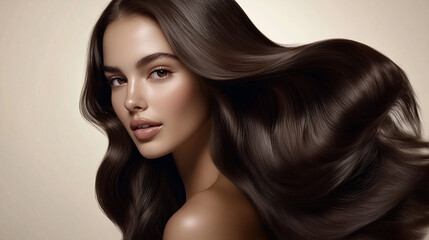 Fototapeta premium White woman with long hair