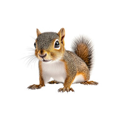 Obraz premium Adorable Baby Squirrel Posing on White Background