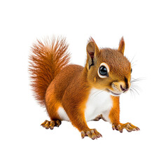 Obraz premium Adorable Red Squirrel Portrait on White Background